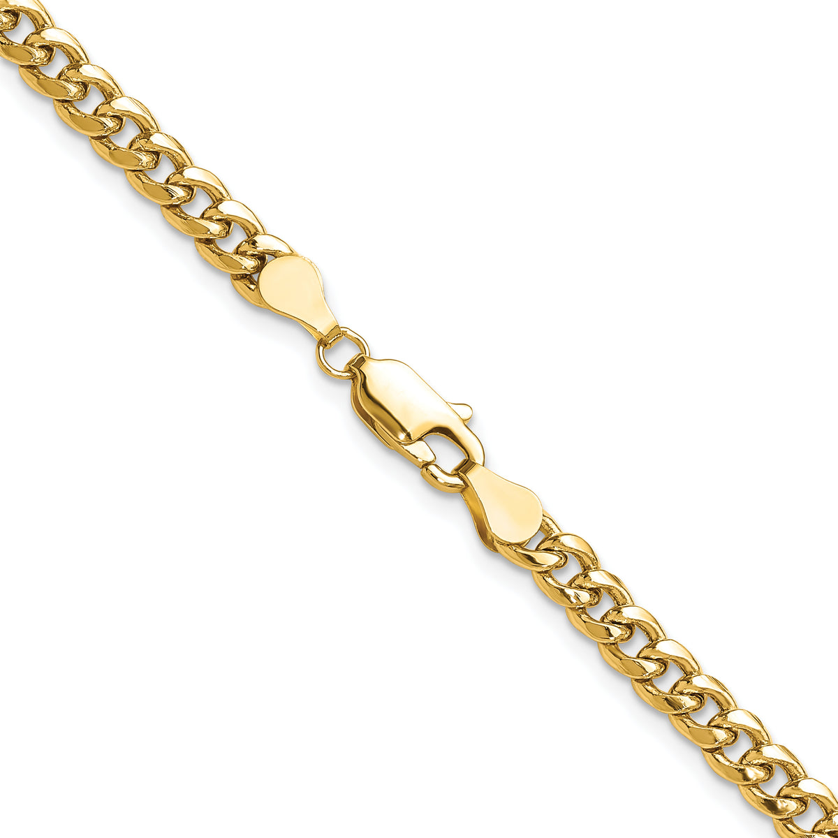 Gold (10K & 14K) Semi-Solid Miami Cuban Chain - 10k Yellow Gold / 18 in / 4.5 mm