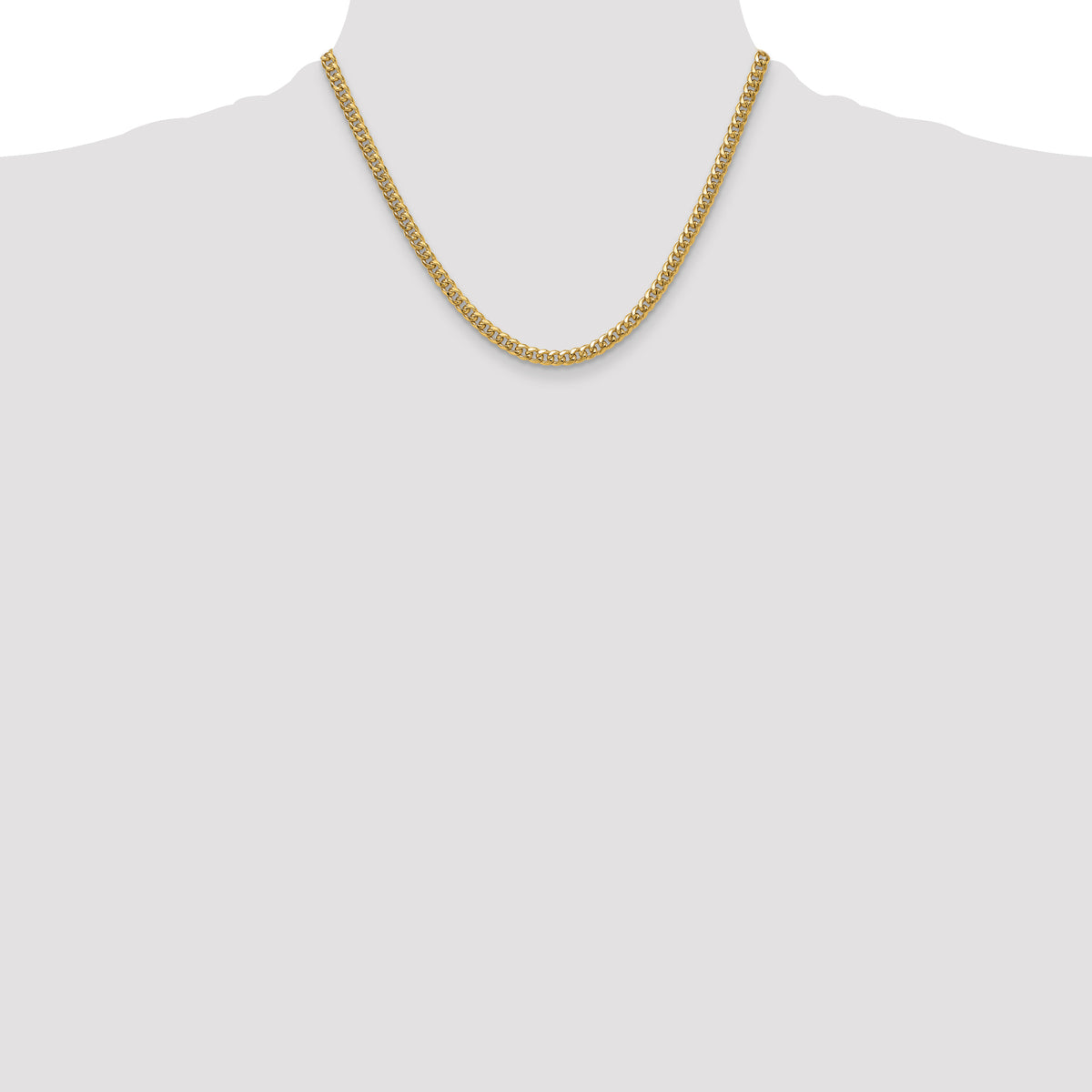 Gold (10K & 14K) Semi-Solid Miami Cuban Chain - 10k Yellow Gold / 18 in / 4.5 mm