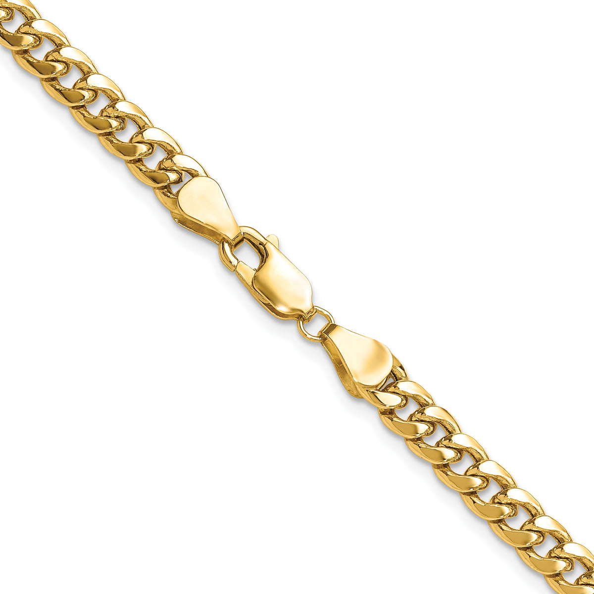 Gold (10K & 14K) Semi-Solid Miami Cuban Chain - 10k Yellow Gold / 18 in / 5.25 mm