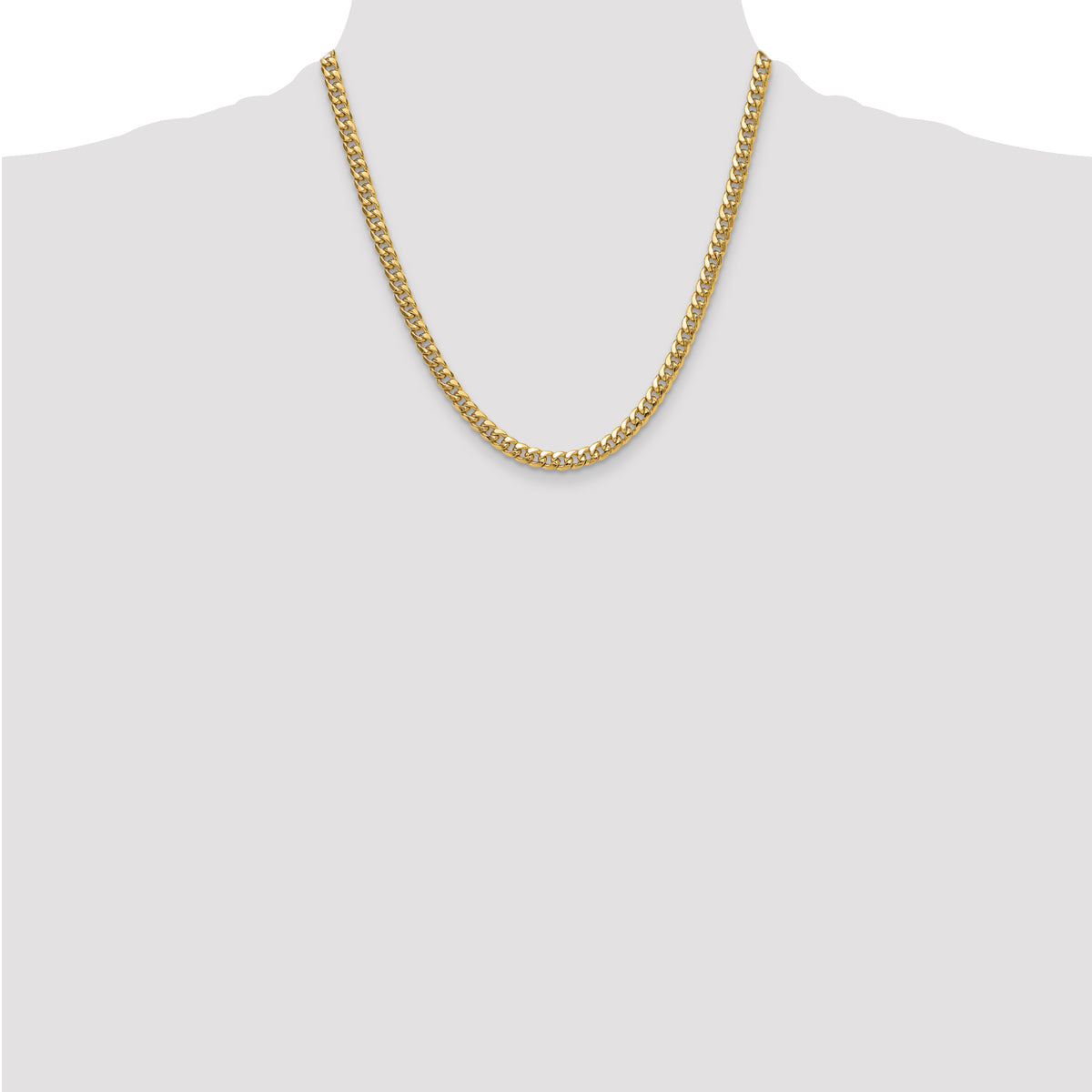 Gold (10K & 14K) Semi-Solid Miami Cuban Chain - 10k Yellow Gold / 20 in / 5.25 mm