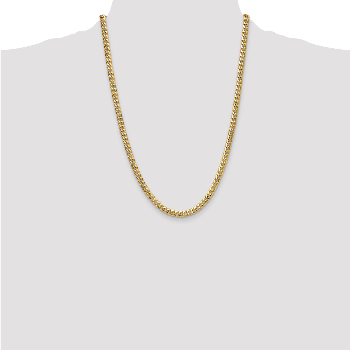 Gold (10K & 14K) Semi-Solid Miami Cuban Chain - 10k Yellow Gold / 24 in / 5.25 mm