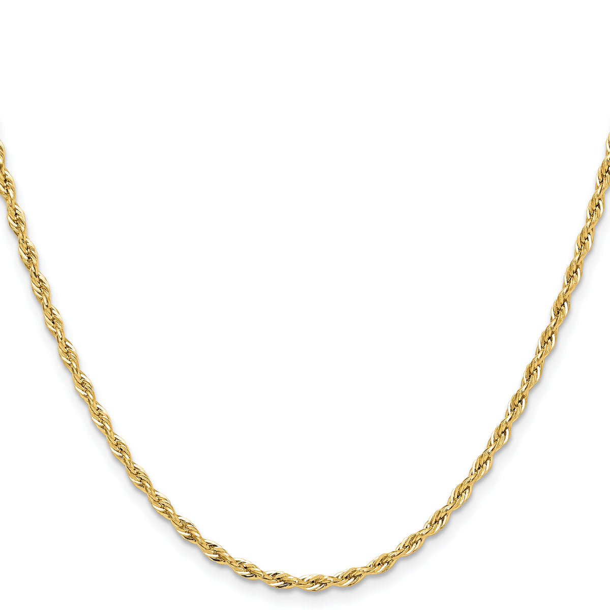 Gold (10K & 14K) Semi-Solid Rope Chain - 10k Yellow Gold / 16 in / 2.5 mm, Lobster