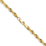 Gold (10K & 14K) Semi-Solid Rope Chain - 10k Yellow Gold / 16 in / 3.5 mm
