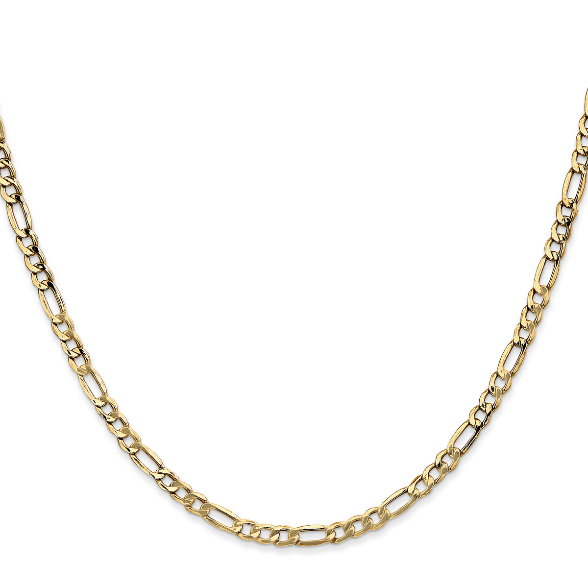 Gold (10K & 14K) Semi-Solid Figaro Chain - 10k Yellow Gold / 16 in / 3.5 mm
