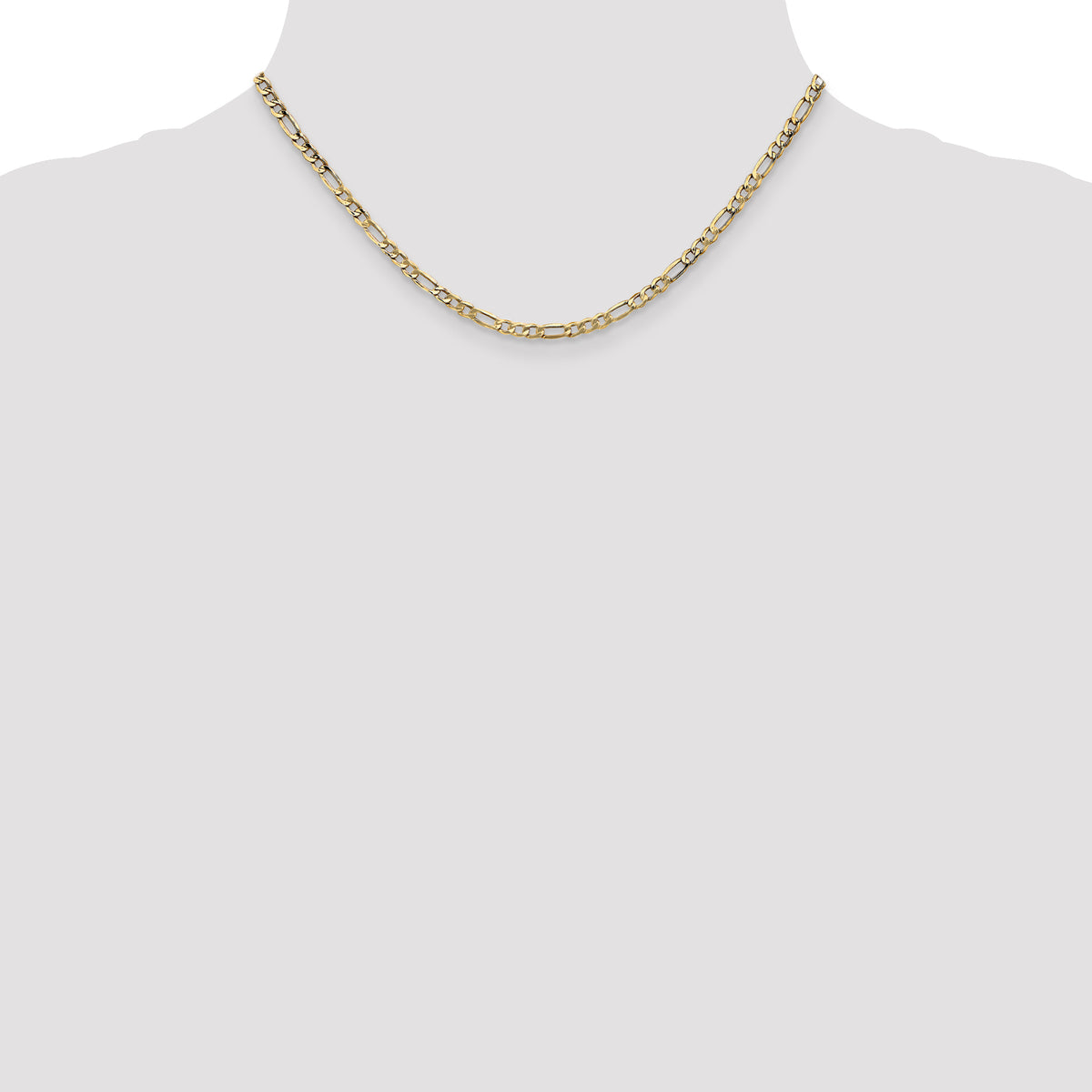 Gold (10K & 14K) Semi-Solid Figaro Chain - 10k Yellow Gold / 16 in / 3.5 mm