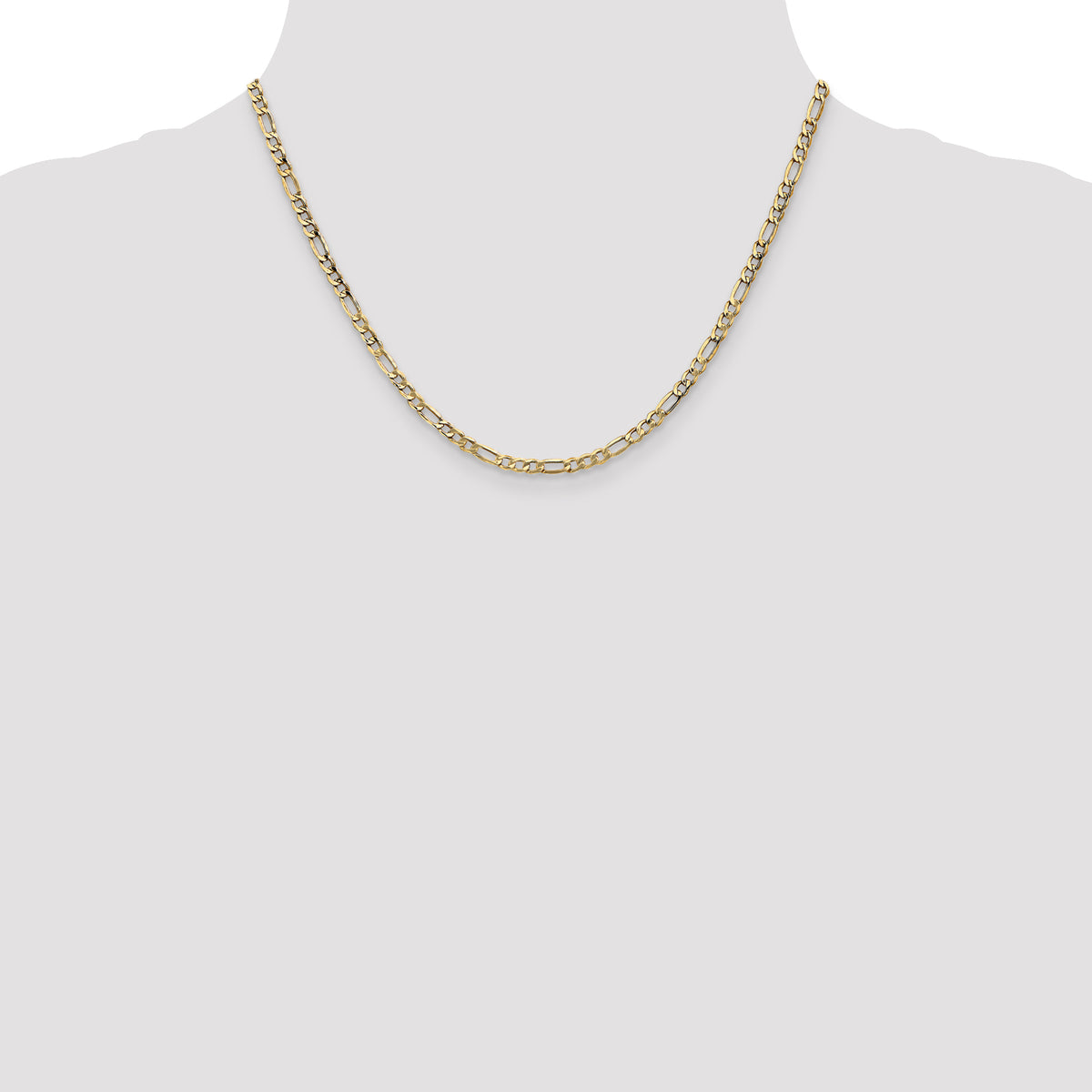 Gold (10K & 14K) Semi-Solid Figaro Chain - 10k Yellow Gold / 18 in / 3.5 mm