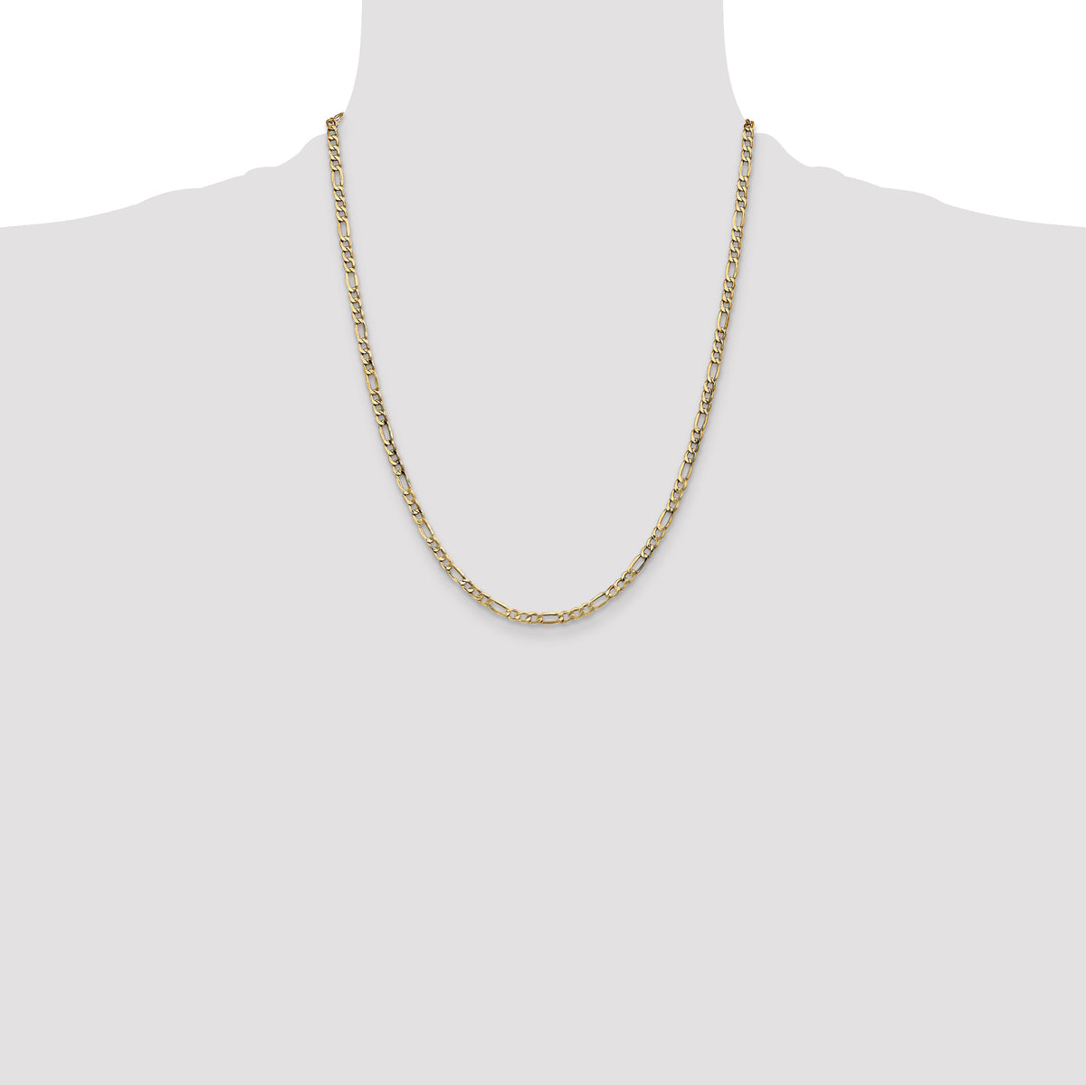Gold (10K & 14K) Semi-Solid Figaro Chain - 10k Yellow Gold / 22 in / 3.5 mm