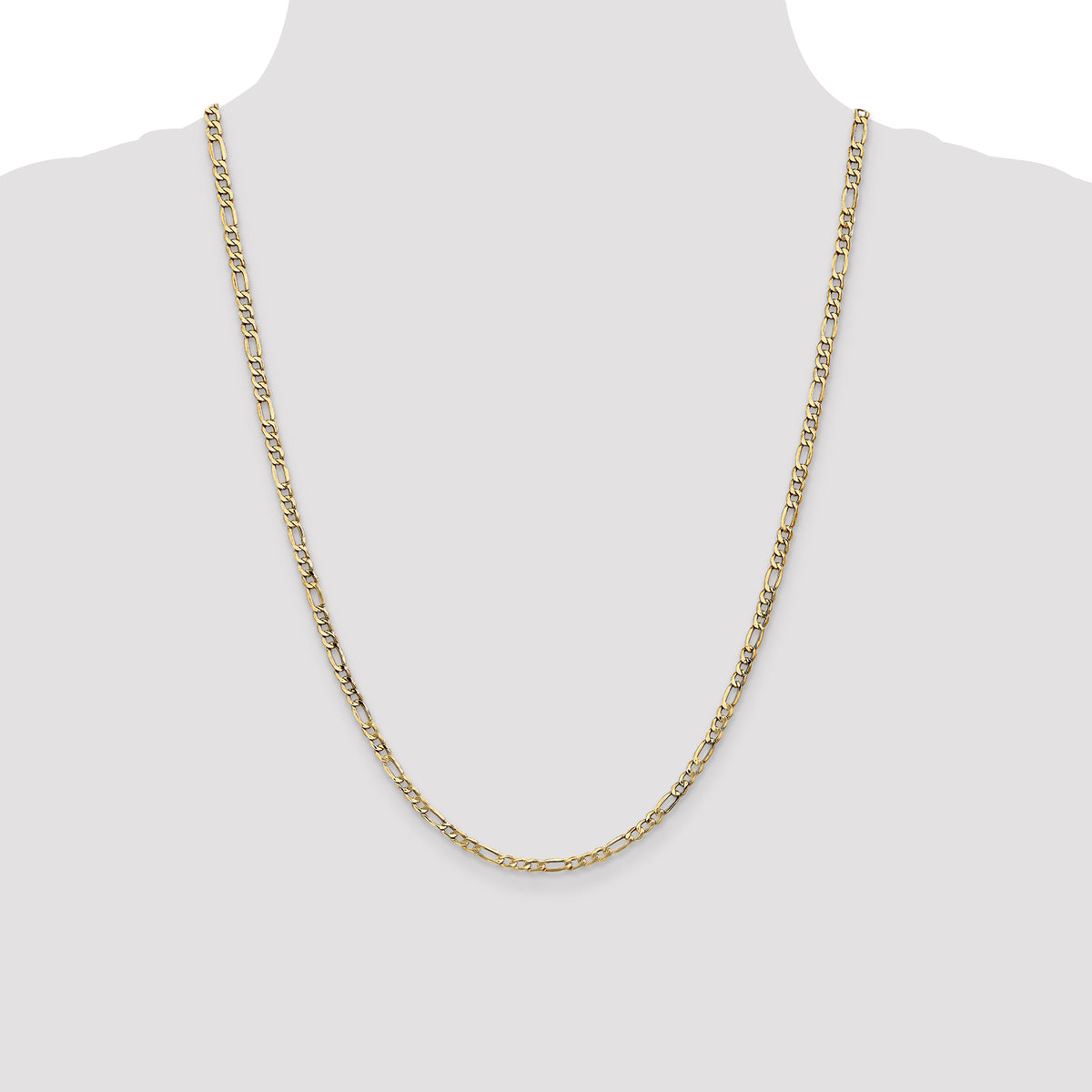 Gold (10K & 14K) Semi-Solid Figaro Chain - 10k Yellow Gold / 24 in / 3.5 mm