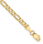 Gold (10K & 14K) Semi-Solid Figaro Chain Bracelet - 10k Yellow Gold / 8 in / 3.5 mm