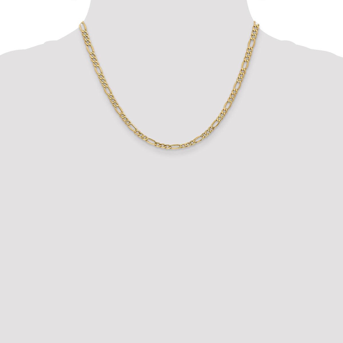 Gold (10K & 14K) Semi-Solid Figaro Chain - 10k Yellow Gold / 18 in / 4.4 mm