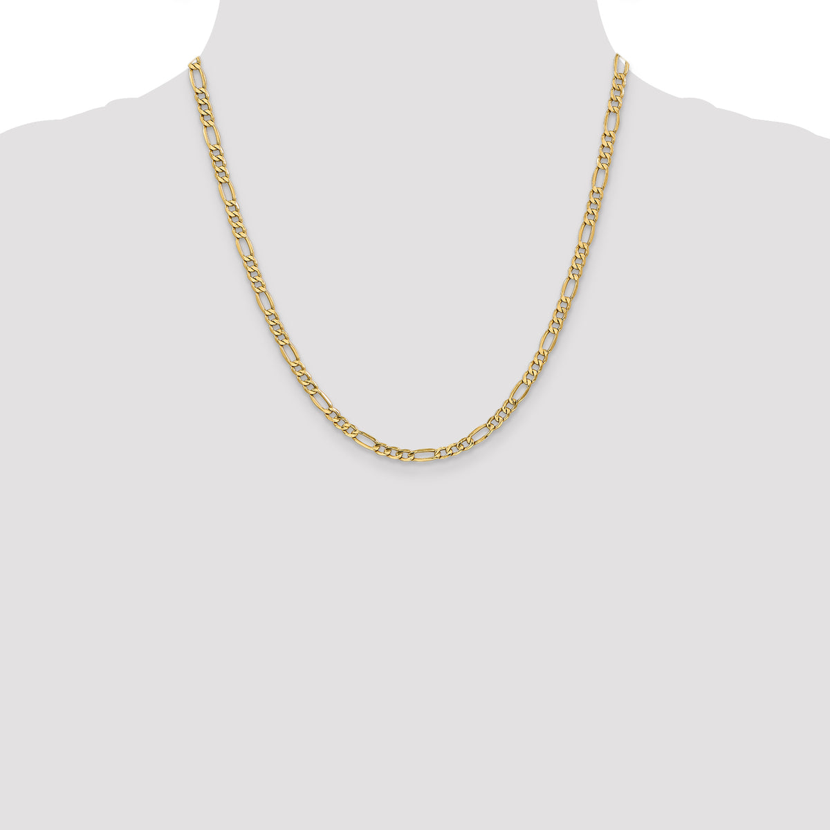 Gold (10K & 14K) Semi-Solid Figaro Chain - 10k Yellow Gold / 20 in / 4.4 mm