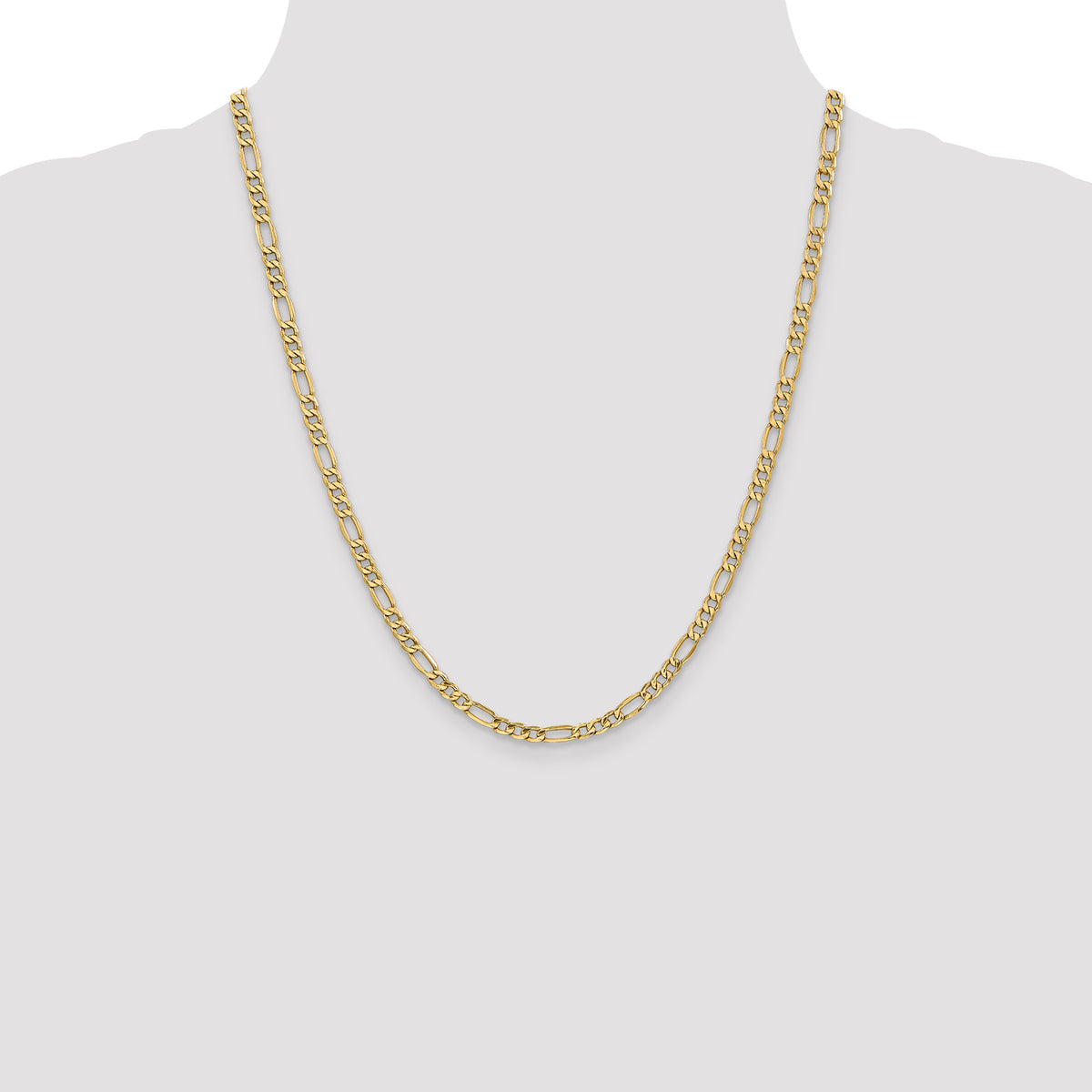 Gold (10K & 14K) Semi-Solid Figaro Chain - 10k Yellow Gold / 22 in / 4.4 mm