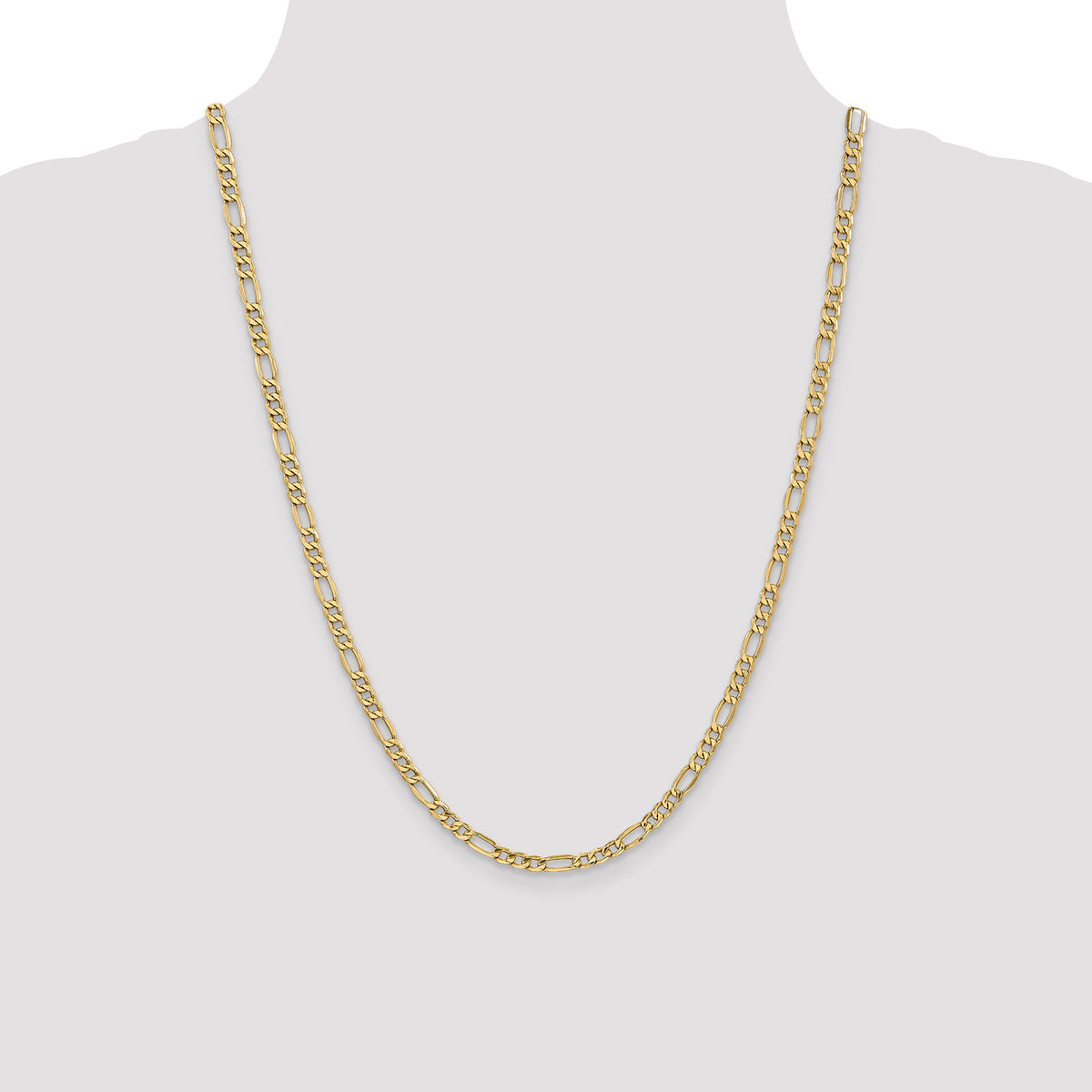 Gold (10K & 14K) Semi-Solid Figaro Chain - 10k Yellow Gold / 24 in / 4.4 mm