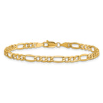 Gold (10K & 14K) Semi-Solid Figaro Chain Bracelet - 10k Yellow Gold / 8 in / 4.4 mm