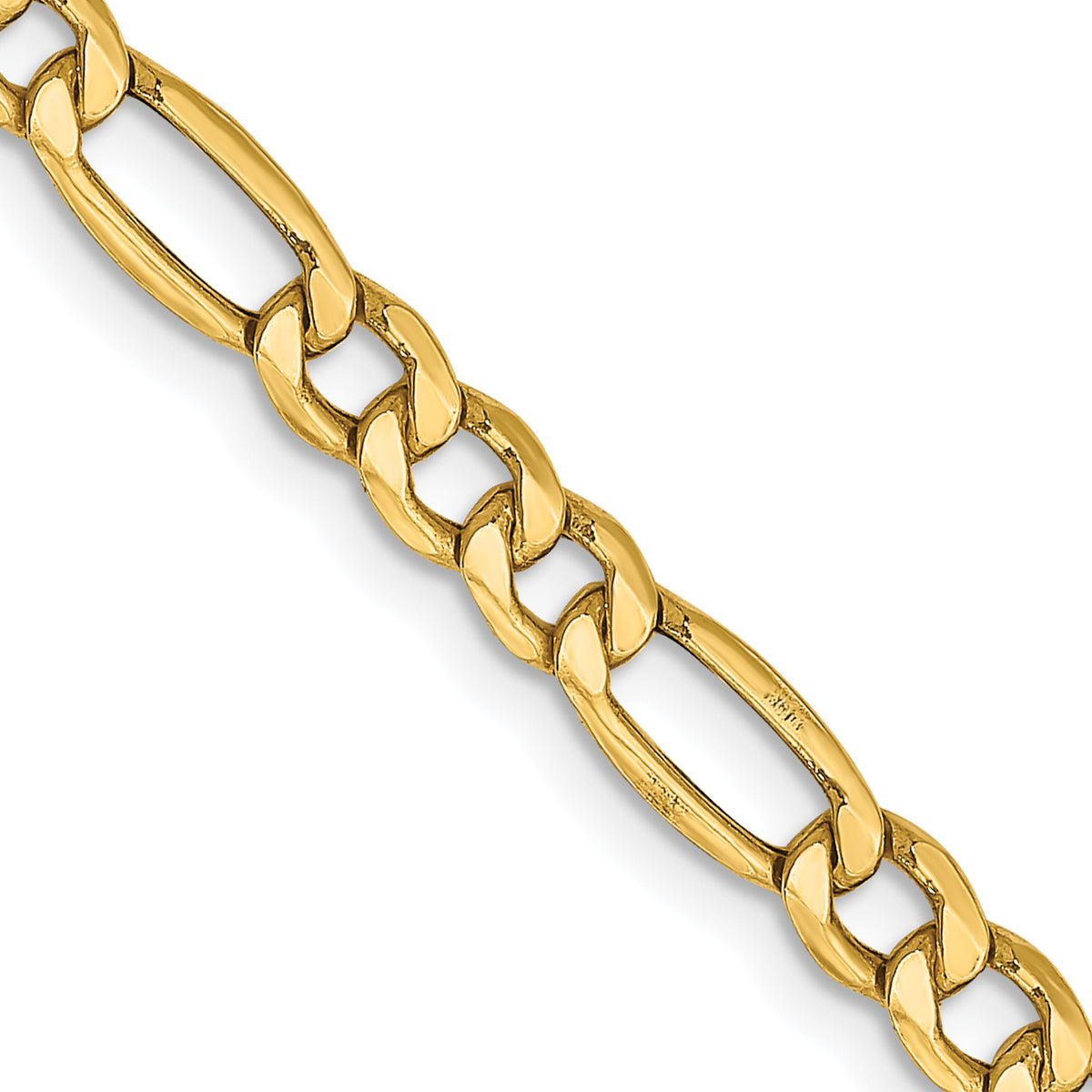 Gold (10K & 14K) Semi-Solid Figaro Chain - 10k Yellow Gold / 16 in / 4.4 mm