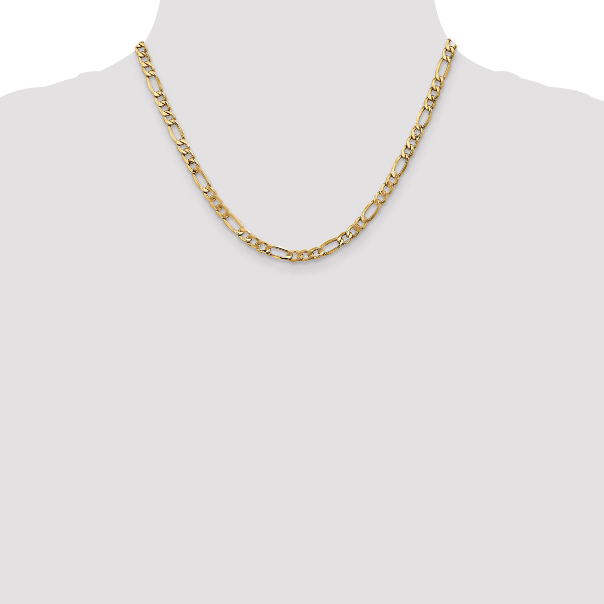 Gold (10K & 14K) Semi-Solid Figaro Chain - 10k Yellow Gold / 18 in / 5.35 mm