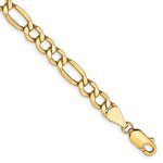 Gold (10K & 14K) Semi-Solid Figaro Chain Bracelet - 10k Yellow Gold / 8 in / 5.35 mm