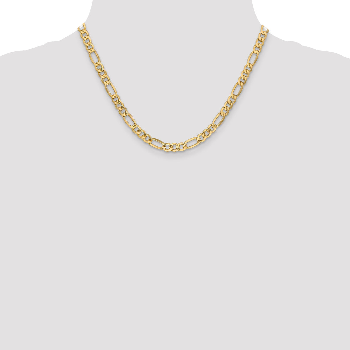 Gold (10K & 14K) Semi-Solid Figaro Chain - 10k Yellow Gold / 18 in / 6.25 mm