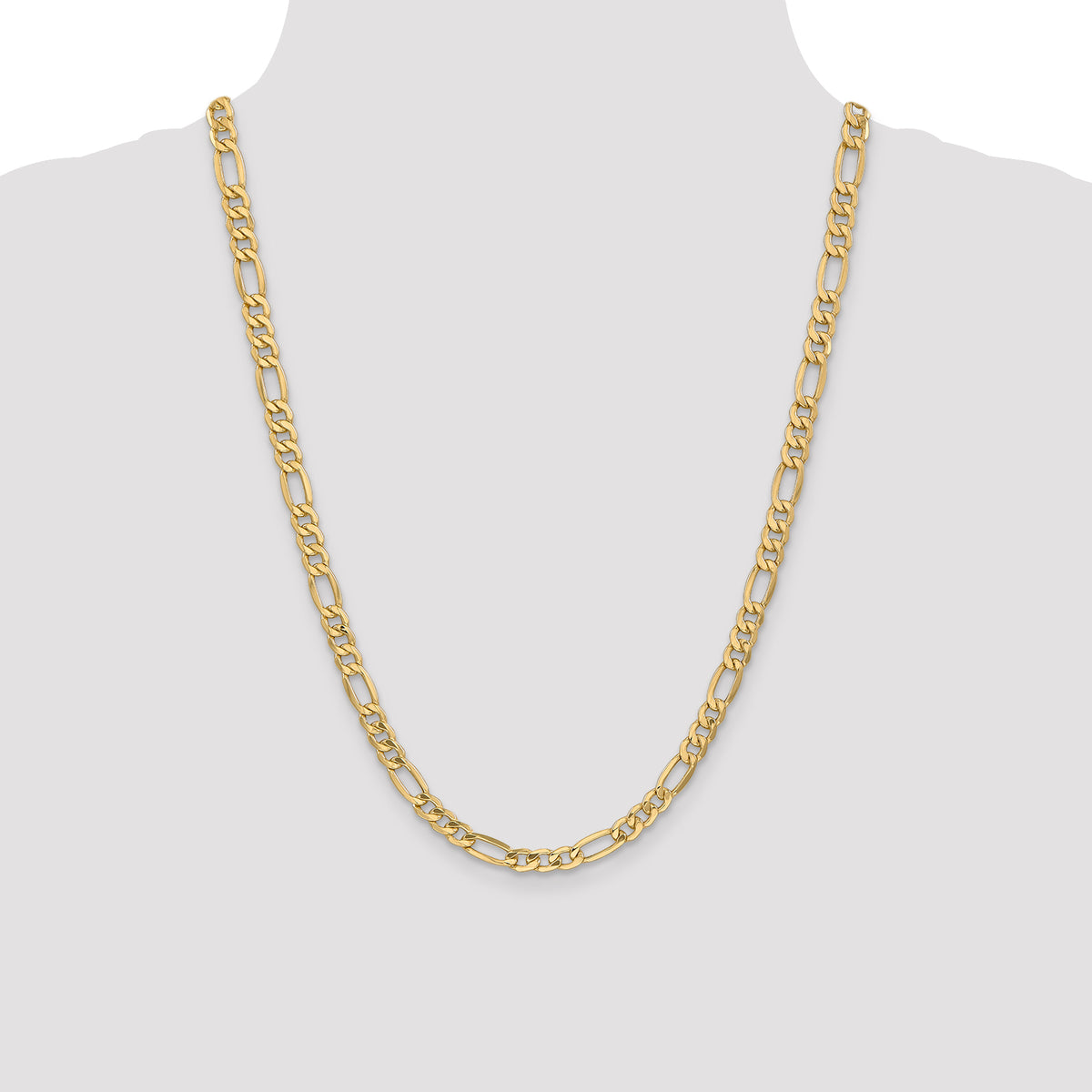 Gold (10K & 14K) Semi-Solid Figaro Chain - 10k Yellow Gold / 24 in / 6.25 mm
