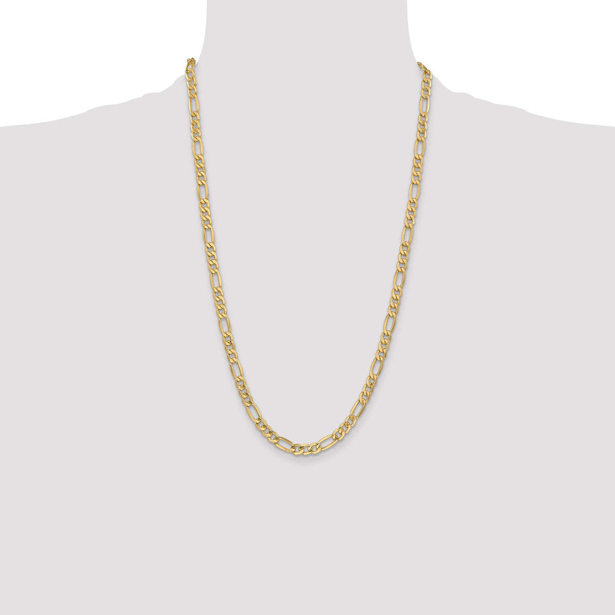 Gold (10K & 14K) Semi-Solid Figaro Chain - 10k Yellow Gold / 26 in / 6.25 mm