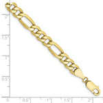 Gold (10K & 14K) Semi-Solid Figaro Chain Bracelet - 10k Yellow Gold / 9 in / 6.25 mm