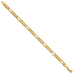 Gold (10K & 14K) Semi-Solid Figaro Chain Bracelet - 10k Yellow Gold / 8 in / 6.25 mm