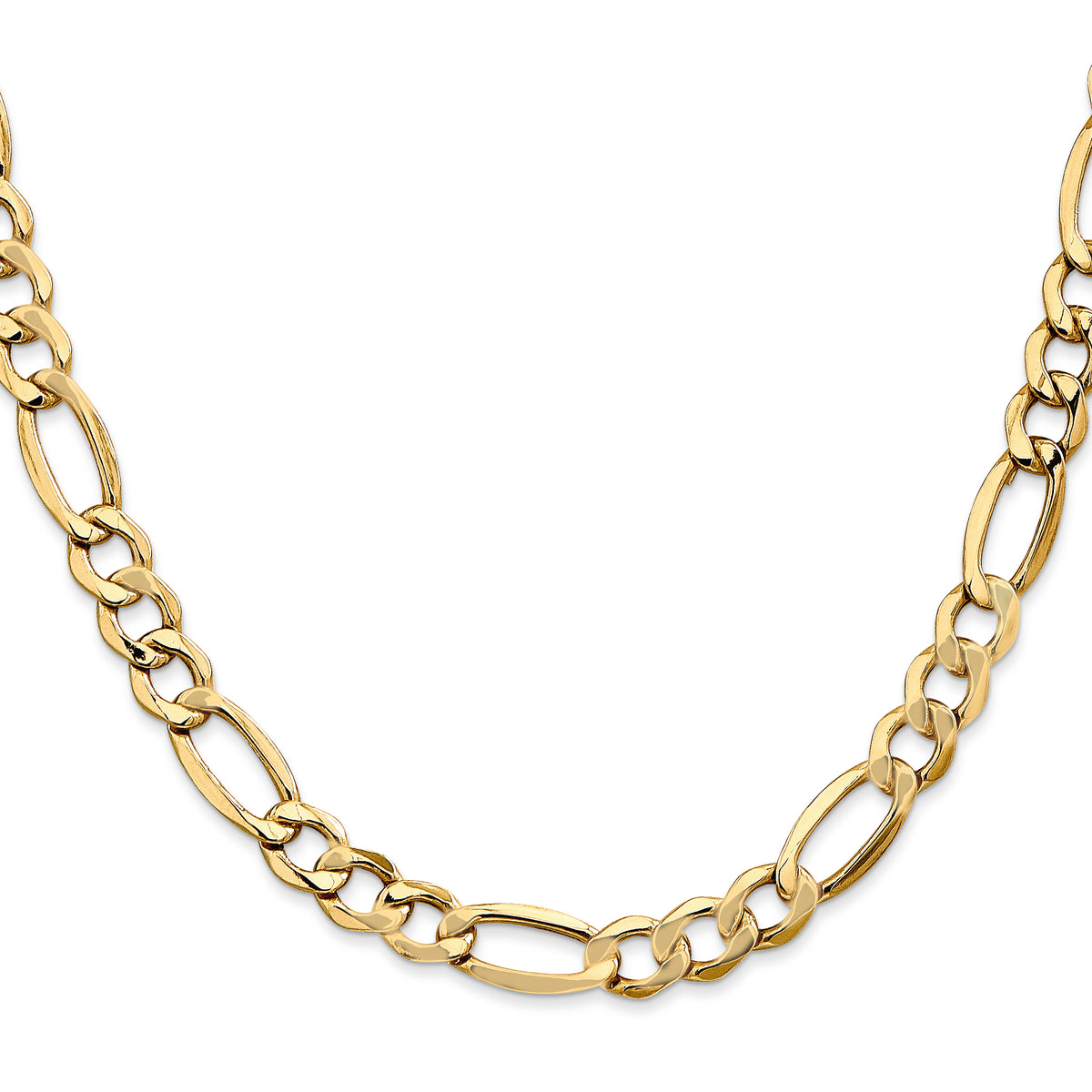 Gold (10K & 14K) Semi-Solid Figaro Chain - 10k Yellow Gold / 20 in / 7.3 mm