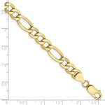 Gold (10K & 14K) Semi-Solid Figaro Chain Bracelet - 10k Yellow Gold / 7 in / 7.3 mm