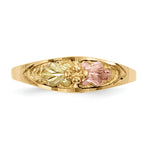 12k Tri-color Black Hills Gold Leaves Ring