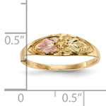 12k Tri-color Black Hills Gold Leaves Ring