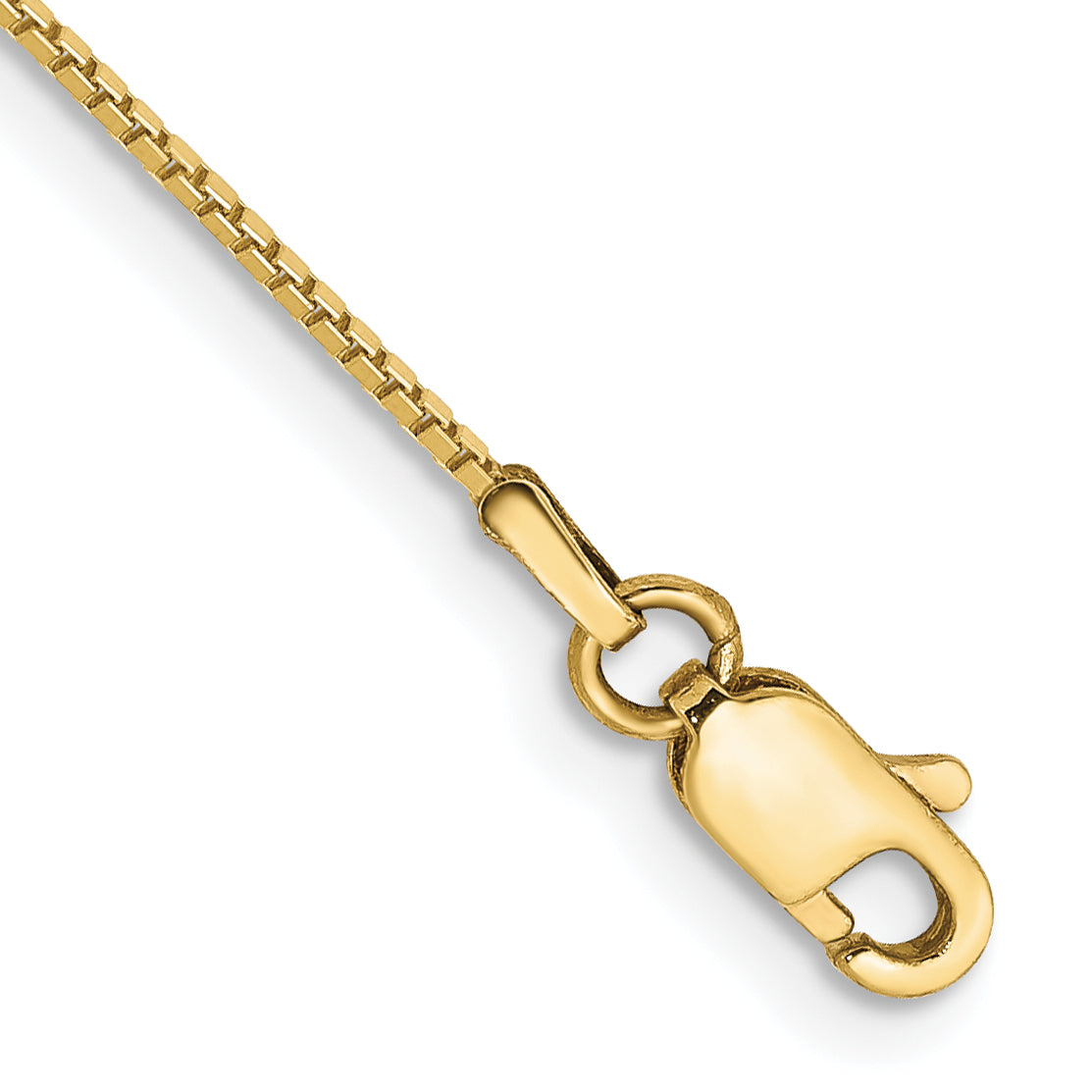 Gold (10K & 14K) Box Chain Anklet - 10k Yellow Gold / 9 in / 0.9 mm