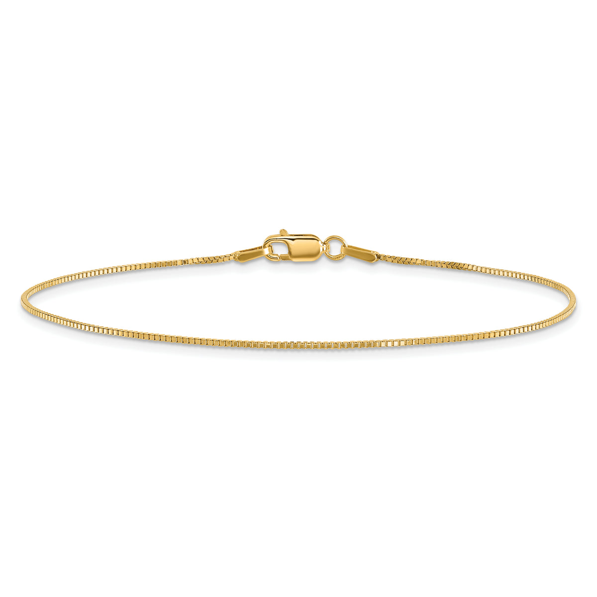 Gold (10K & 14K) Box Chain Bracelet - 10k Yellow Gold / 7 in / 0.95 mm