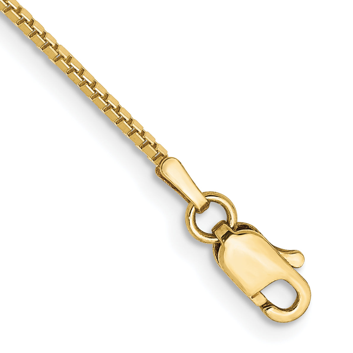 Gold (10K & 14K) Box Chain Bracelet - 10k Yellow Gold / 7 in / 1 mm