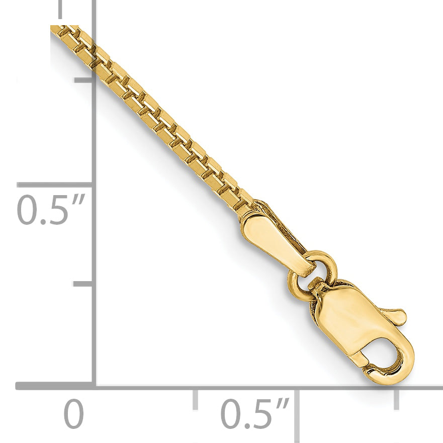 Gold (10K & 14K) Box Chain Bracelet - 10k Yellow Gold / 9 in / 1.3 mm