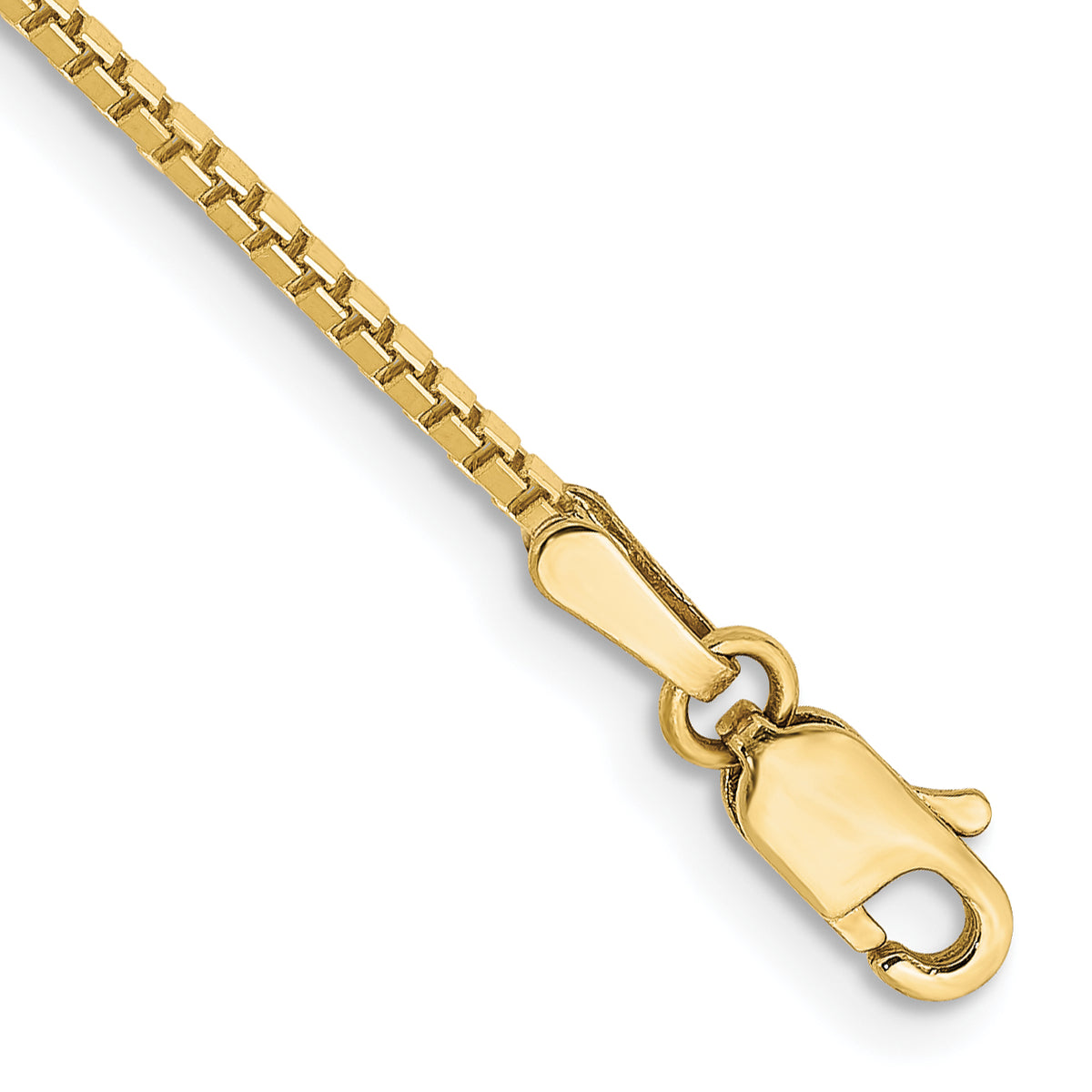 Gold (10K & 14K) Box Chain Bracelet - 10k Yellow Gold / 9 in / 1.3 mm