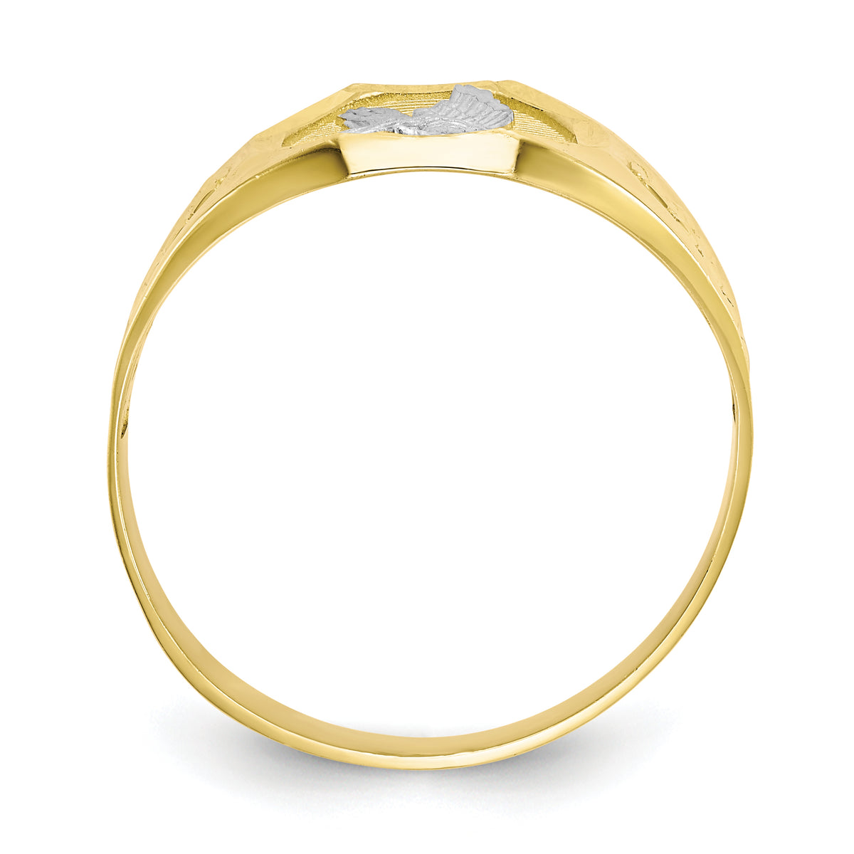 Men's Eagle Ring - 10k Gold with White Rhodium
