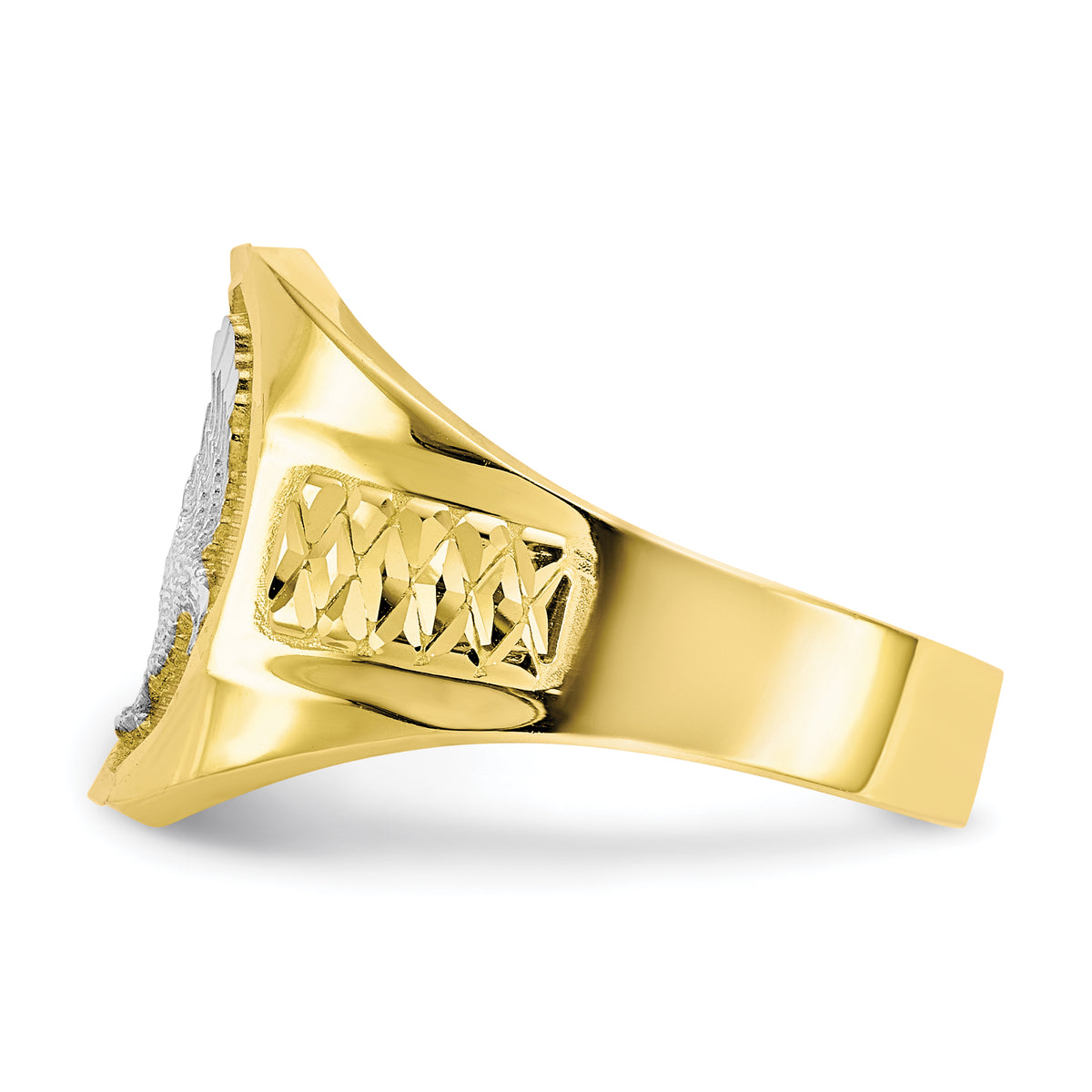 Men's Eagle Ring - 10k Gold with White Rhodium