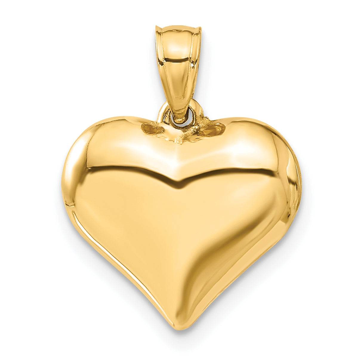 Gold 3D Heart Pendant - 10k Yellow Gold