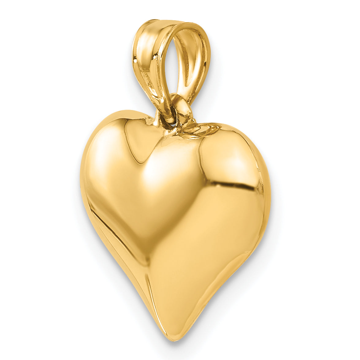 Gold 3D Heart Pendant - 10k Yellow Gold