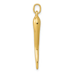 Gold Polished Italian Horn Pendant - 10k Yellow Gold / 6.5 x 32 mm