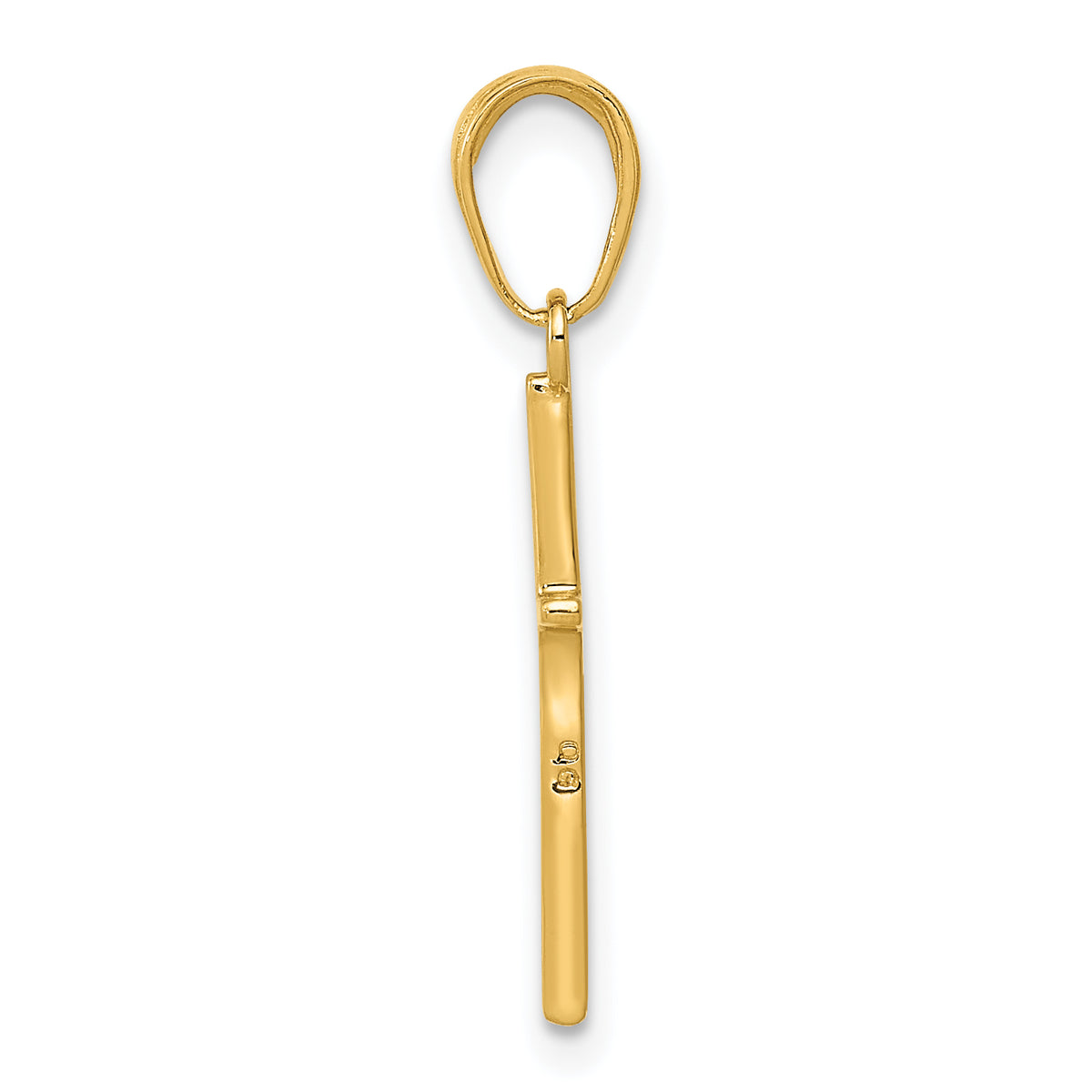 Gold Polished Flat Cross Pendant - 10k Yellow Gold / 10 x 19 mm