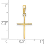 Gold Polished Flat Cross Pendant - 10k Yellow Gold / 10 x 19 mm