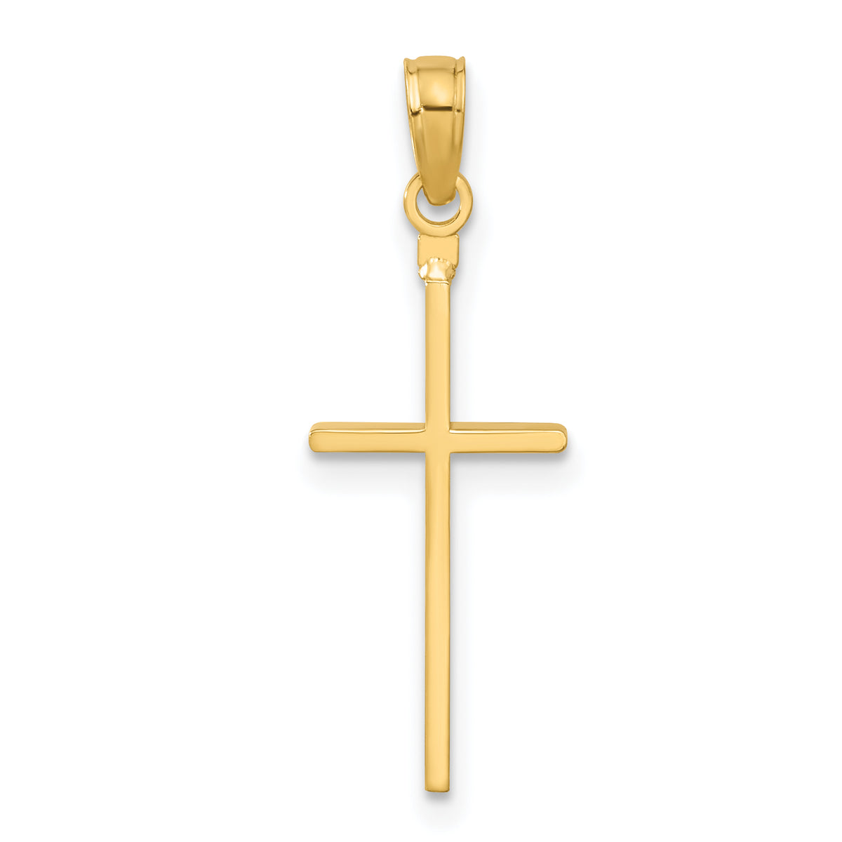 Gold Polished Flat Cross Pendant - 10k Yellow Gold / Standard