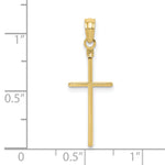 Gold Polished Flat Cross Pendant - 10k Yellow Gold / Standard