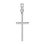 Gold Polished Flat Cross Pendant - 10k White Gold / Standard