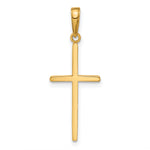 Gold Polished Flat Cross Pendant - 10k Yellow Gold / 12 x 25 mm