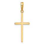 Gold Polished Flat Cross Pendant - 10k Yellow Gold / 12 x 25 mm