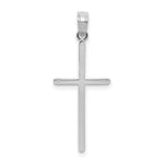 Gold Polished Flat Cross Pendant - 10k White Gold / 12 x 25 mm