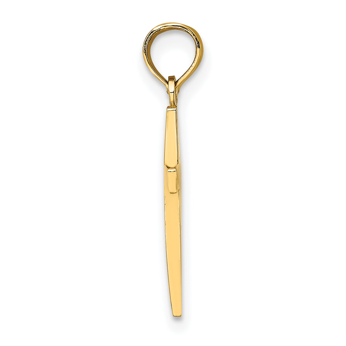 Gold Polished Latin Pendant - 10k Yellow Gold / 10 x 18 mm / 23x10mm