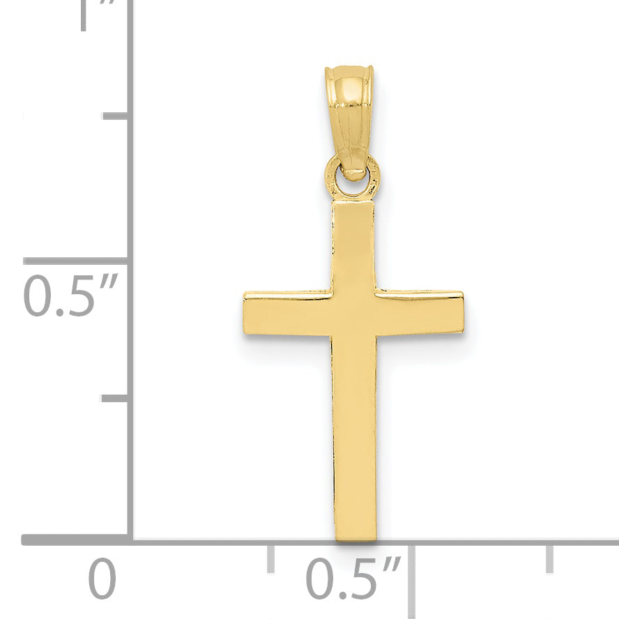 Gold Polished Latin Pendant - 10k Yellow Gold / 10 x 18 mm / 23x10mm